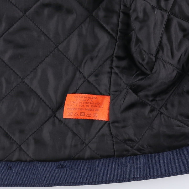 Red Kap Stars and Stripes Print Padded Work Jacket, Men's Size Medium polyester navy blue type Vintage Second Hand