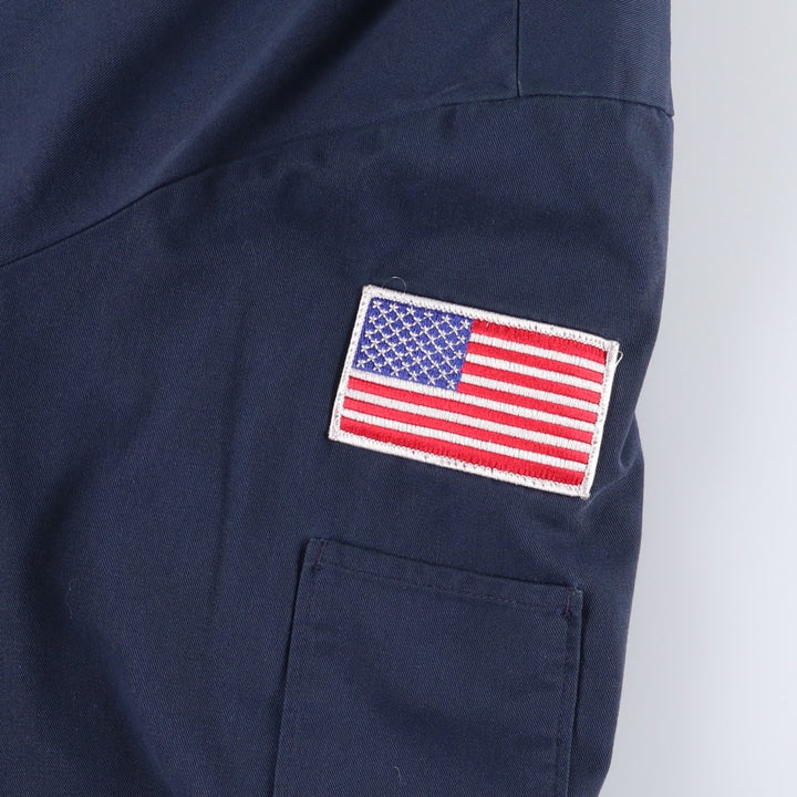 Red Kap Stars and Stripes Print Padded Work Jacket, Men's Size Medium polyester navy blue type Vintage Second Hand