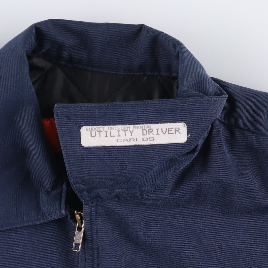 Red Kap Stars and Stripes Print Padded Work Jacket, Men's Size Medium polyester navy blue type Vintage Second Hand