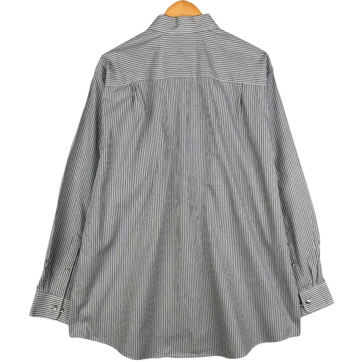90s-00'S Vintage Calvin Klein Long Sleeve Cotton Striped Shirt, Men's Size XL cotton gray type Vintage Second Hand