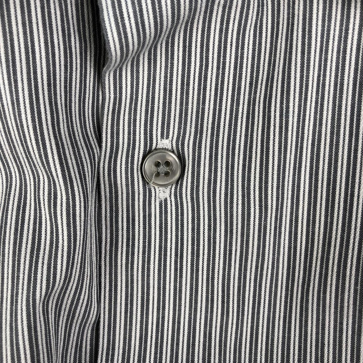 90s-00'S Vintage Calvin Klein Long Sleeve Cotton Striped Shirt, Men's Size XL cotton gray type Vintage Second Hand