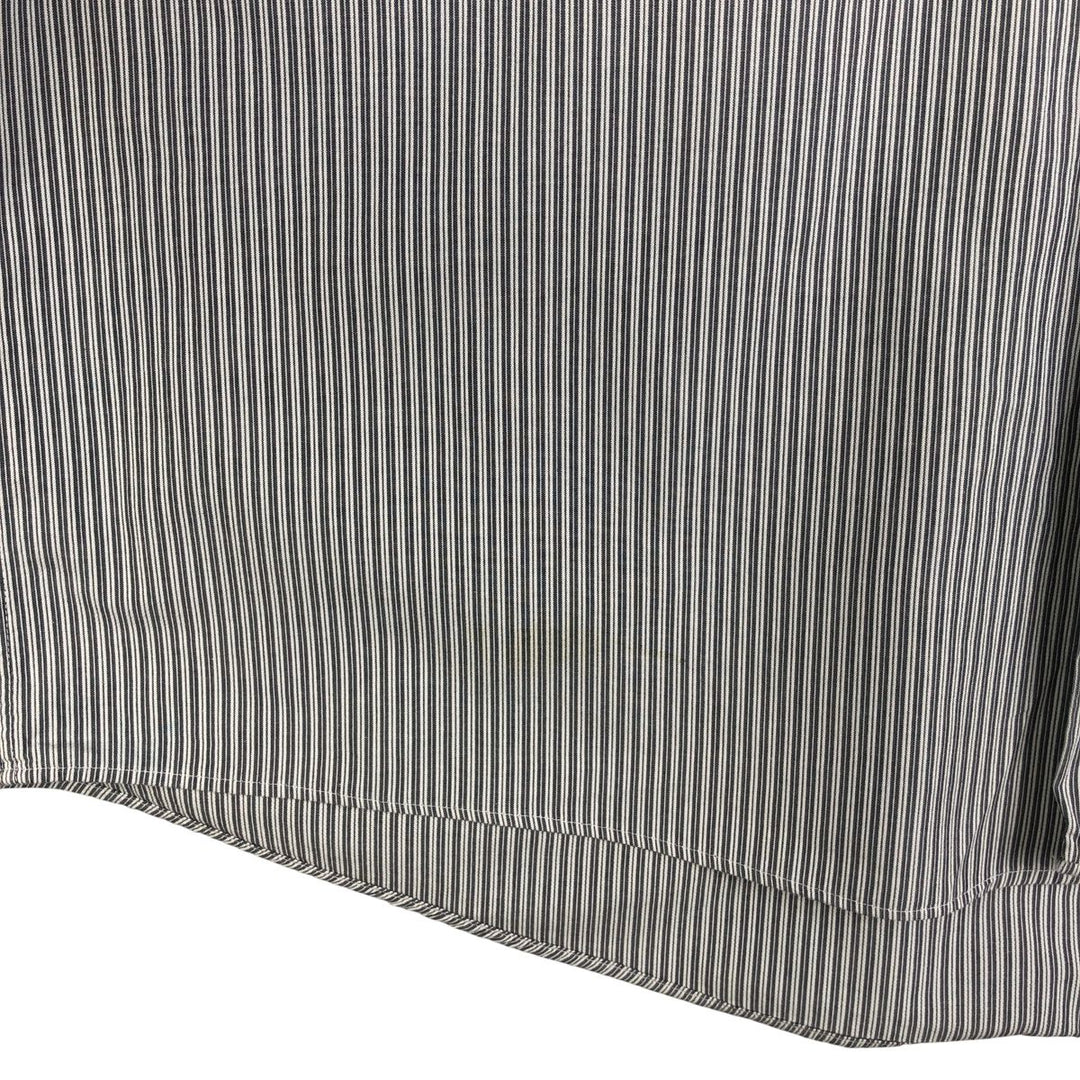 90s-00'S Vintage Calvin Klein Long Sleeve Cotton Striped Shirt, Men's Size XL cotton gray type Vintage Second Hand