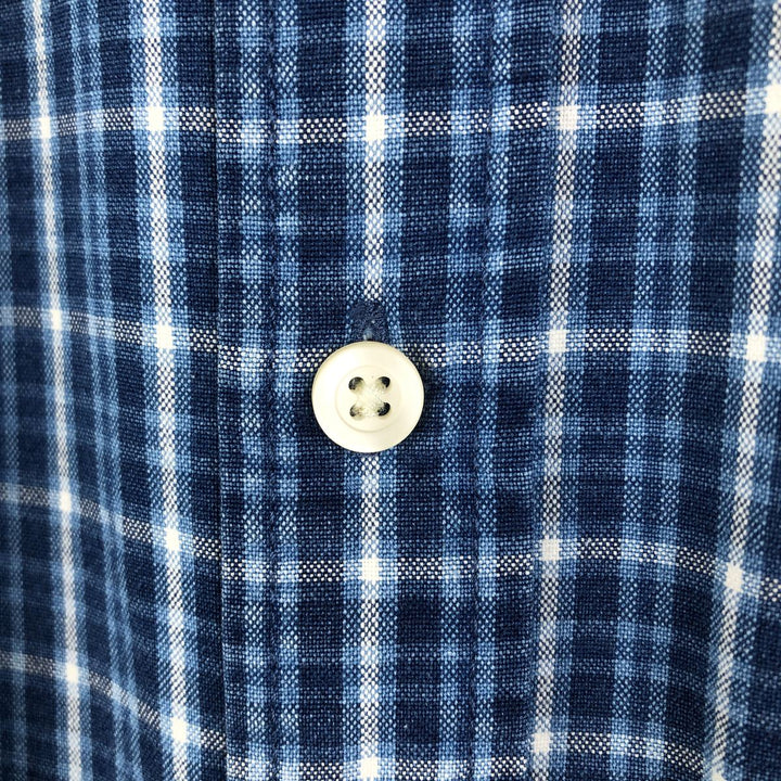 90'S GAP Vintage Long Sleeve Button-Down Check Shirt, Men's XL cotton blue type Vintage Second Hand