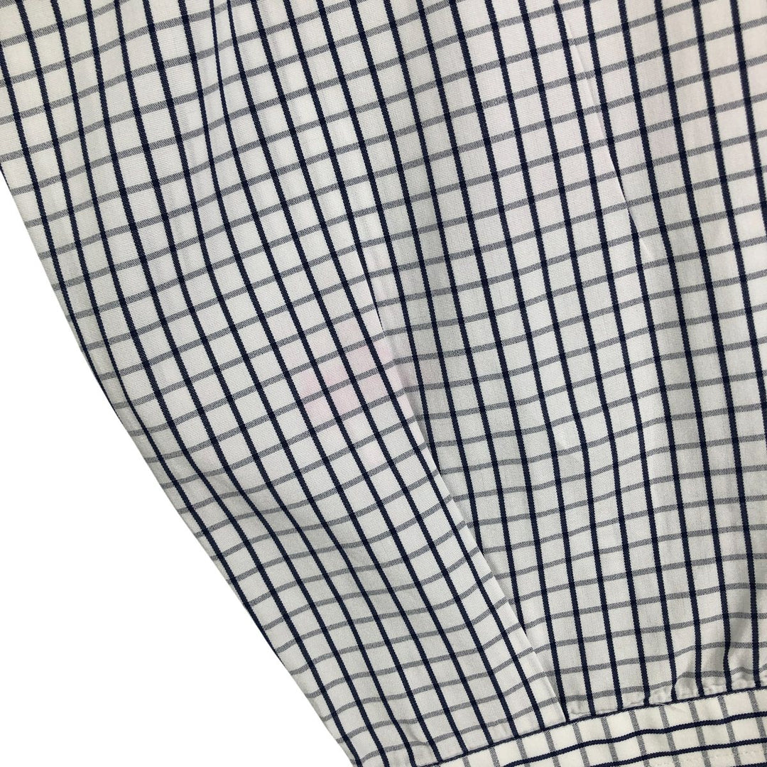 Burberry's LONDON wide-collar long-sleeved cotton check shirt, men's size M cotton white type Vintage Second Hand