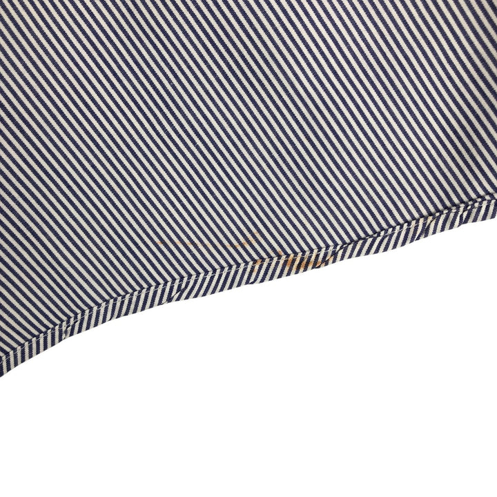 Burberry's BURBERRYS OF LONDON Wide Collar Long Sleeve Cotton Striped Shirt, Made in USA, Men's Size L cotton blue type Vintage Second Hand