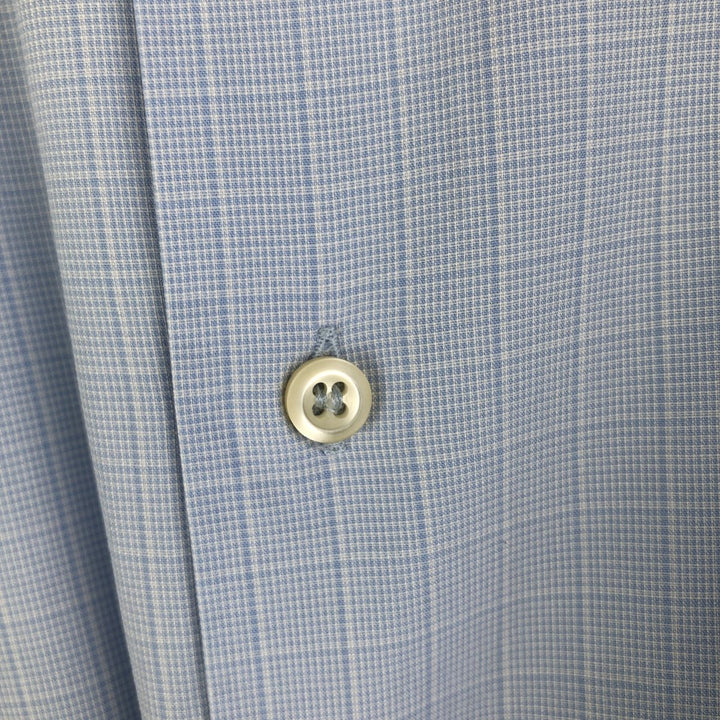 Burberry's LONDON wide-collar long-sleeved cotton check shirt, men's size M cotton Blue type light blue Vintage Second Hand