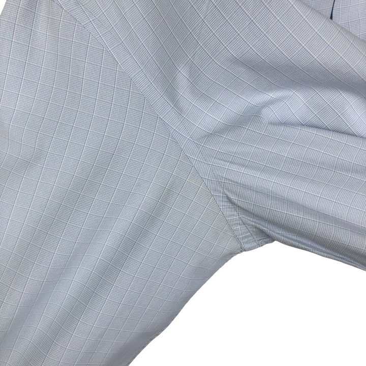 Burberry's LONDON wide-collar long-sleeved cotton check shirt, men's size M cotton Blue type light blue Vintage Second Hand