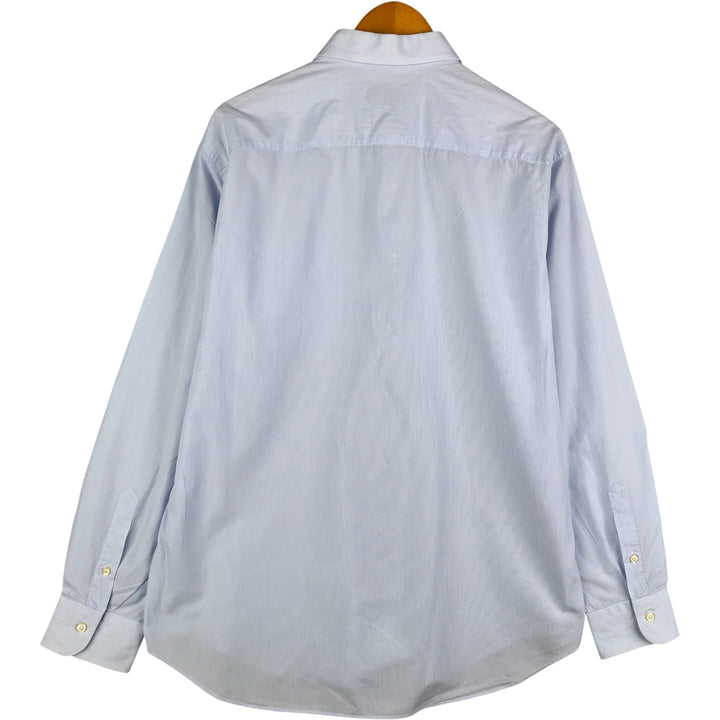 Burberry's LONDON wide-collar long-sleeved cotton striped shirt, made in Spain, men's size M cotton Blue type light blue Vintage Second Hand