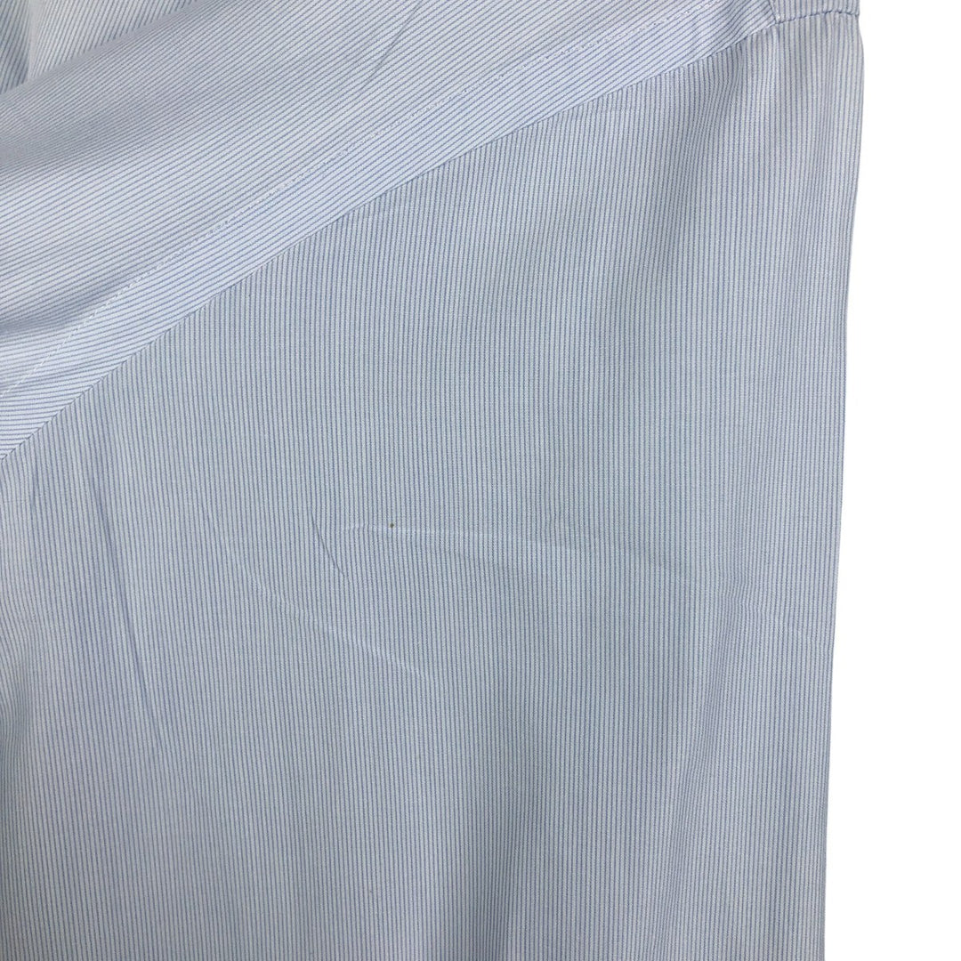 Burberry's LONDON wide-collar long-sleeved cotton striped shirt, made in Spain, men's size M cotton Blue type light blue Vintage Second Hand