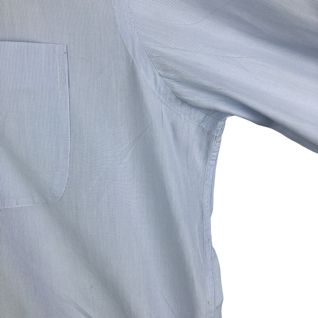 Burberry's LONDON wide-collar long-sleeved cotton striped shirt, made in Spain, men's size M cotton Blue type light blue Vintage Second Hand