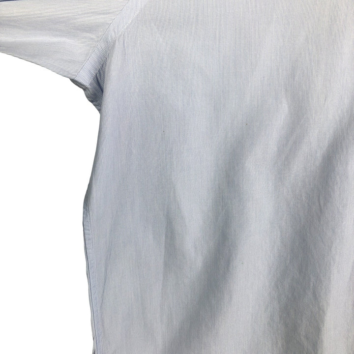 Burberry's LONDON wide-collar long-sleeved cotton striped shirt, made in Spain, men's size M cotton Blue type light blue Vintage Second Hand