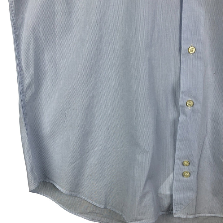 Burberry's LONDON wide-collar long-sleeved cotton striped shirt, made in Spain, men's size M cotton Blue type light blue Vintage Second Hand