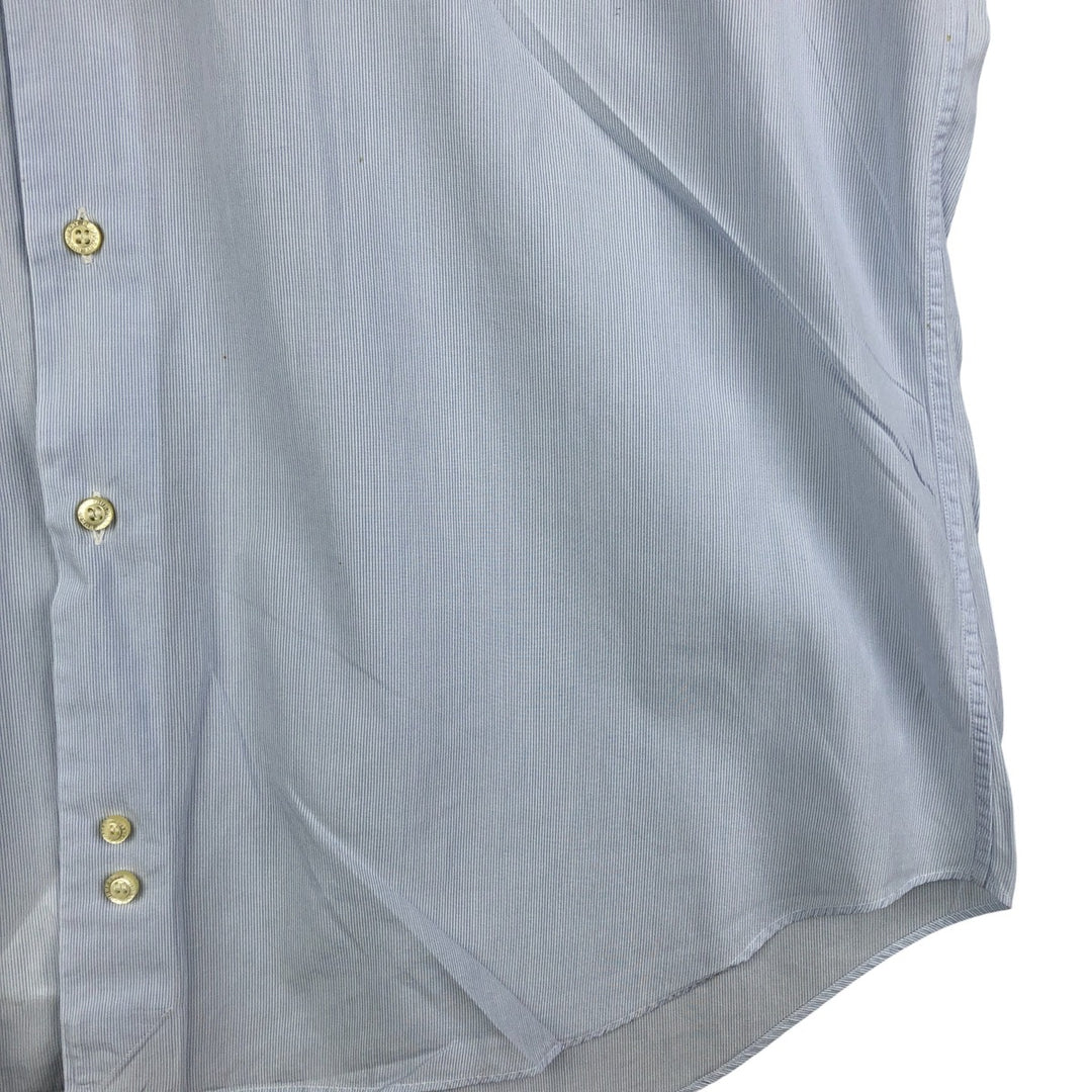 Burberry's LONDON wide-collar long-sleeved cotton striped shirt, made in Spain, men's size M cotton Blue type light blue Vintage Second Hand