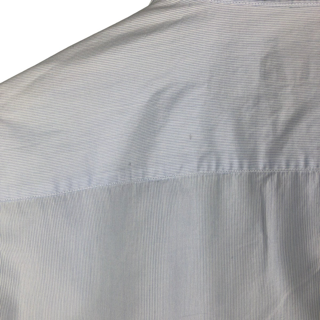 Burberry's LONDON wide-collar long-sleeved cotton striped shirt, made in Spain, men's size M cotton Blue type light blue Vintage Second Hand