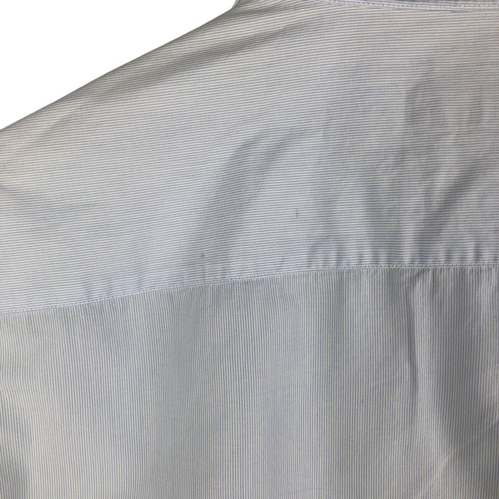 Burberry's LONDON wide-collar long-sleeved cotton striped shirt, made in Spain, men's size M cotton Blue type light blue Vintage Second Hand