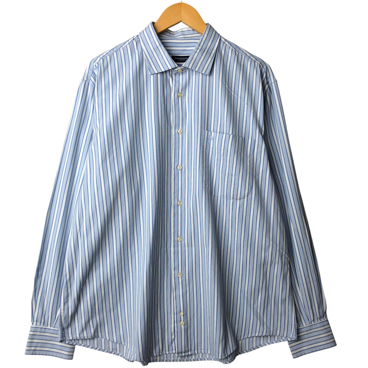 Burberry's LONDON Multi-Stripe Long Sleeve Cotton Striped Shirt, Men's XL cotton Blue type light blue Vintage Second Hand