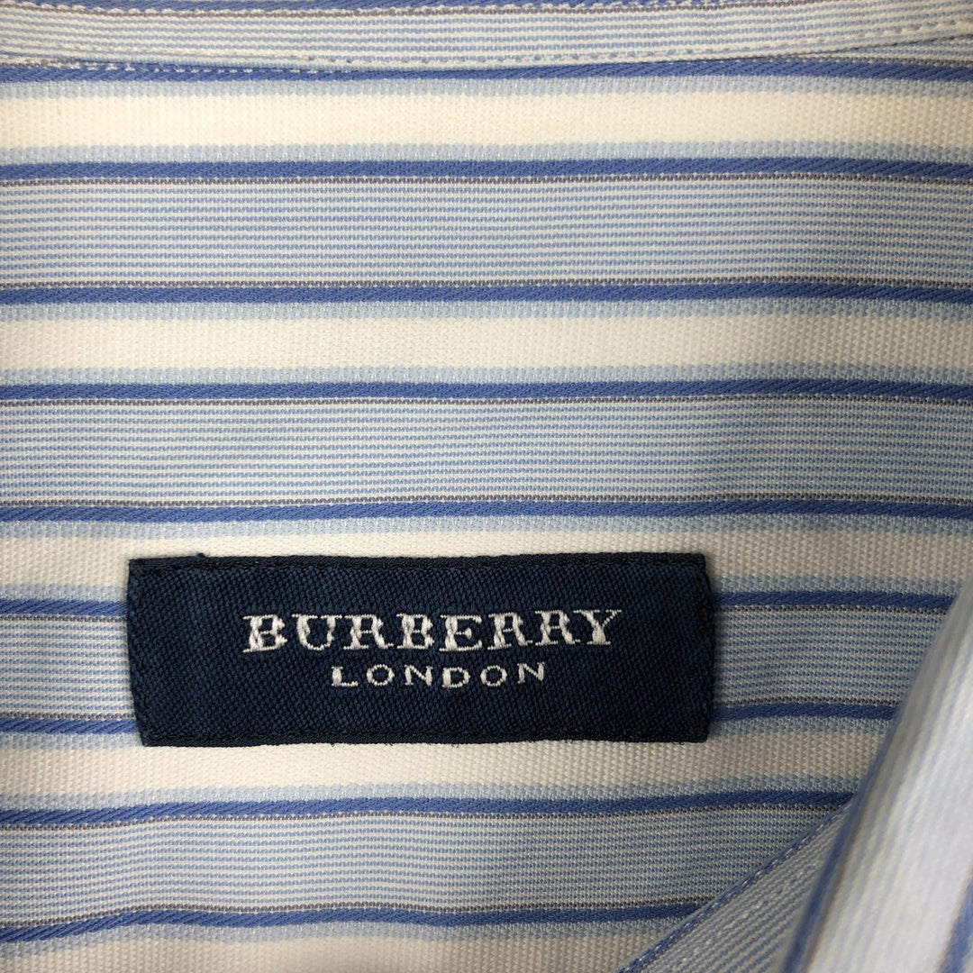 Burberry's LONDON Multi-Stripe Long Sleeve Cotton Striped Shirt, Men's XL cotton Blue type light blue Vintage Second Hand