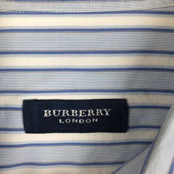 Burberry's LONDON Multi-Stripe Long Sleeve Cotton Striped Shirt, Men's XL cotton Blue type light blue Vintage Second Hand