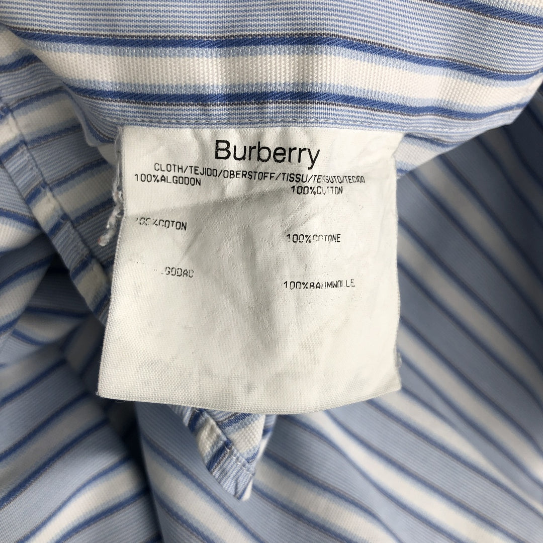 Burberry's LONDON Multi-Stripe Long Sleeve Cotton Striped Shirt, Men's XL cotton Blue type light blue Vintage Second Hand