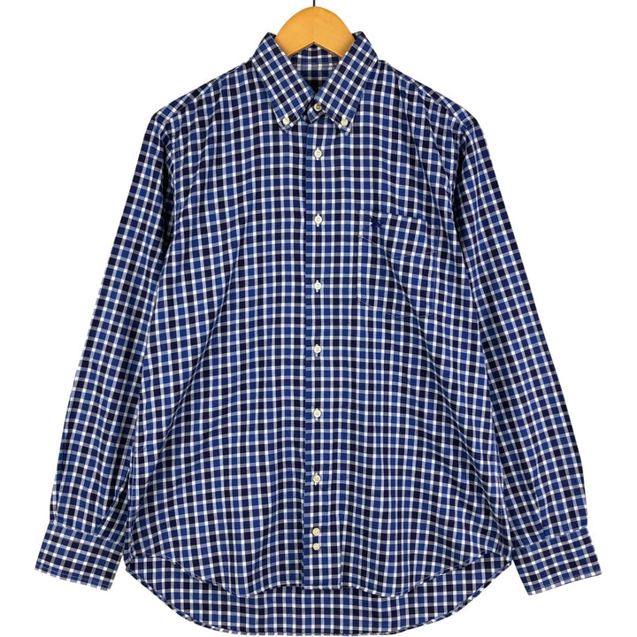 Burberry's BURBERRY LONDON long-sleeved button-down check shirt, men's size M unclear navy blue type Vintage Second Hand