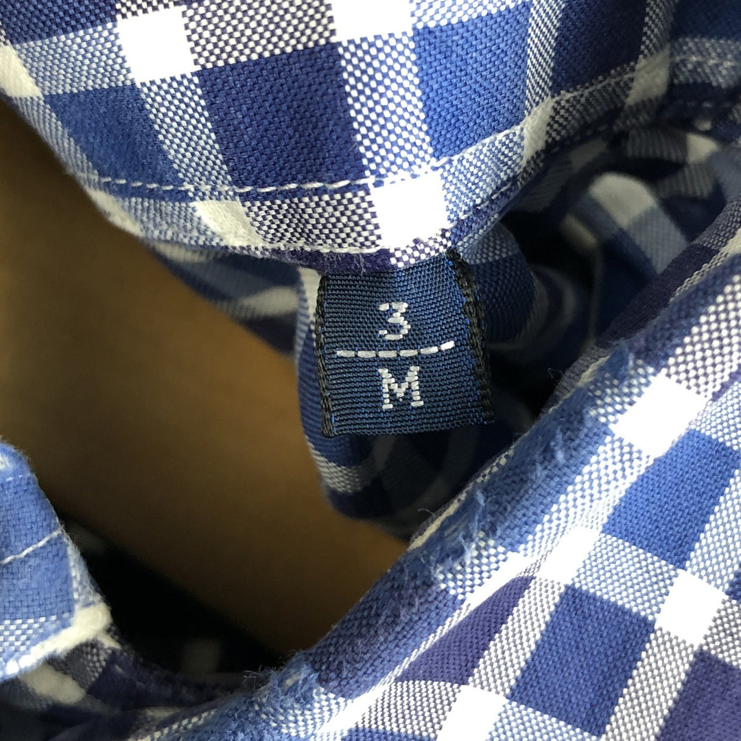 Burberry's BURBERRY LONDON long-sleeved button-down check shirt, men's size M unclear navy blue type Vintage Second Hand