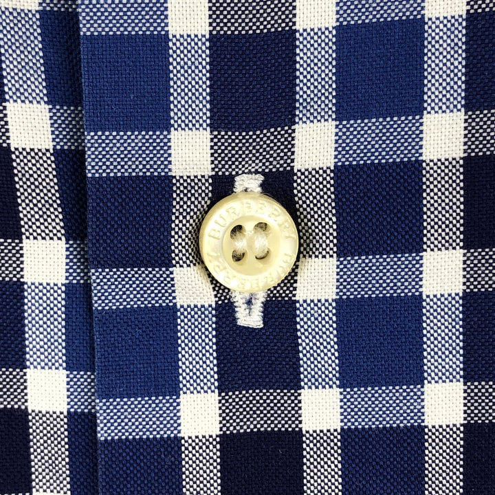 Burberry's BURBERRY LONDON long-sleeved button-down check shirt, men's size M unclear navy blue type Vintage Second Hand