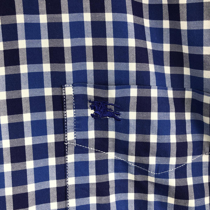 Burberry's BURBERRY LONDON long-sleeved button-down check shirt, men's size M unclear navy blue type Vintage Second Hand