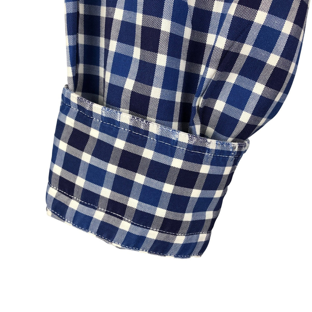Burberry's BURBERRY LONDON long-sleeved button-down check shirt, men's size M unclear navy blue type Vintage Second Hand