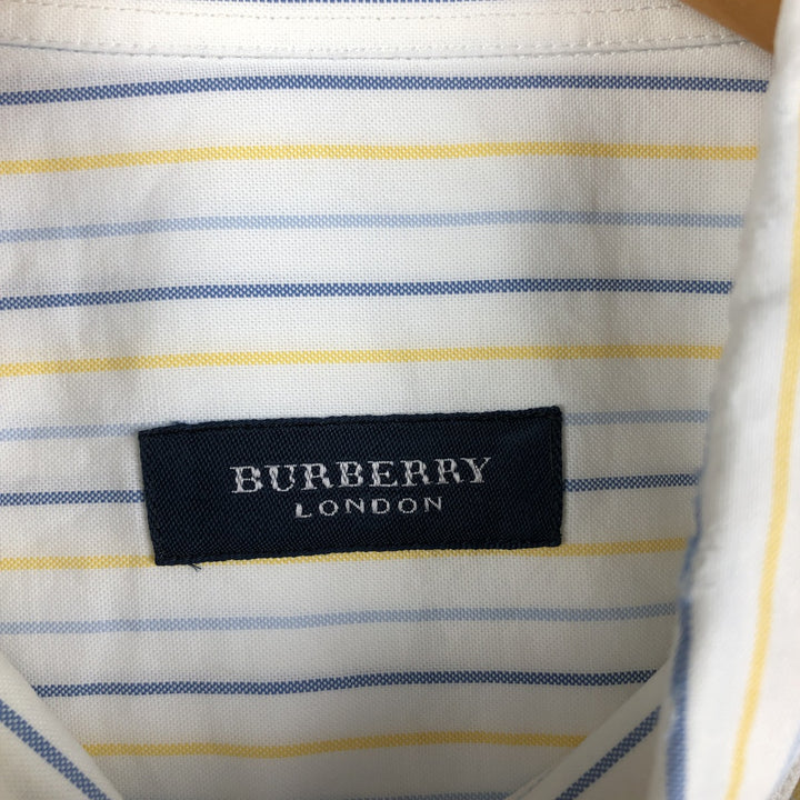 Burberry's LONDON Multi-Stripe Long Sleeve Button-Down Striped Shirt, Men's XL cotton white type Vintage Second Hand