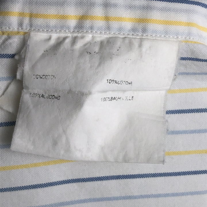Burberry's LONDON Multi-Stripe Long Sleeve Button-Down Striped Shirt, Men's XL cotton white type Vintage Second Hand