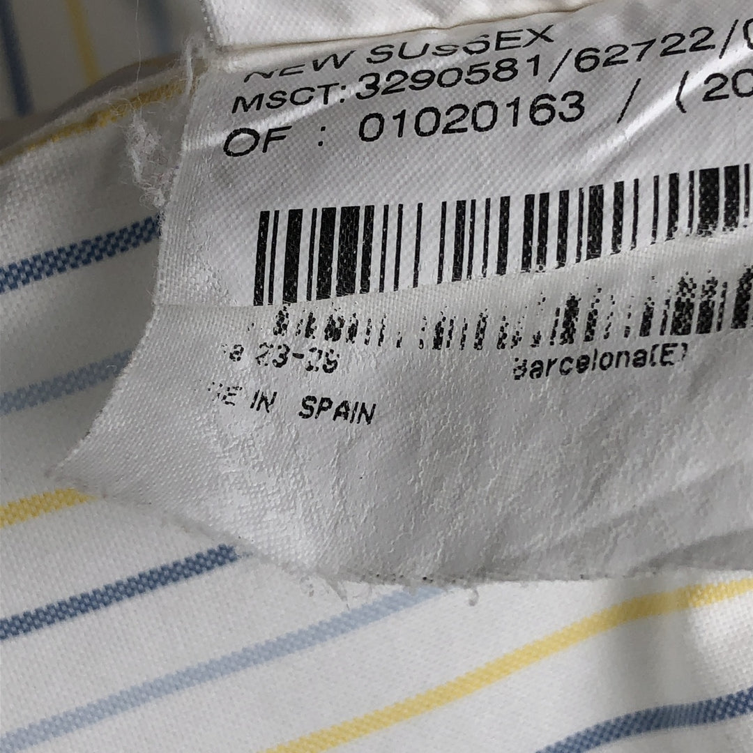 Burberry's LONDON Multi-Stripe Long Sleeve Button-Down Striped Shirt, Men's XL cotton white type Vintage Second Hand