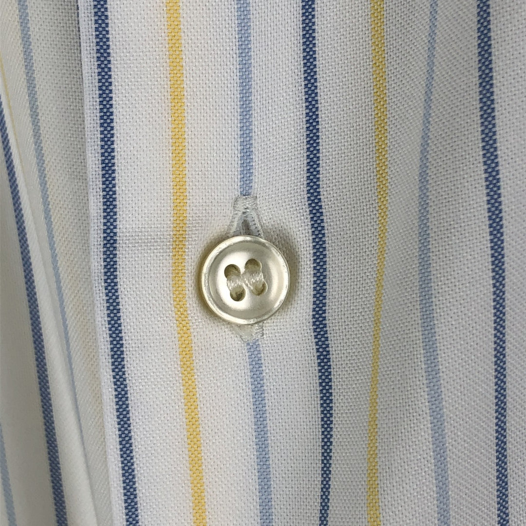 Burberry's LONDON Multi-Stripe Long Sleeve Button-Down Striped Shirt, Men's XL cotton white type Vintage Second Hand