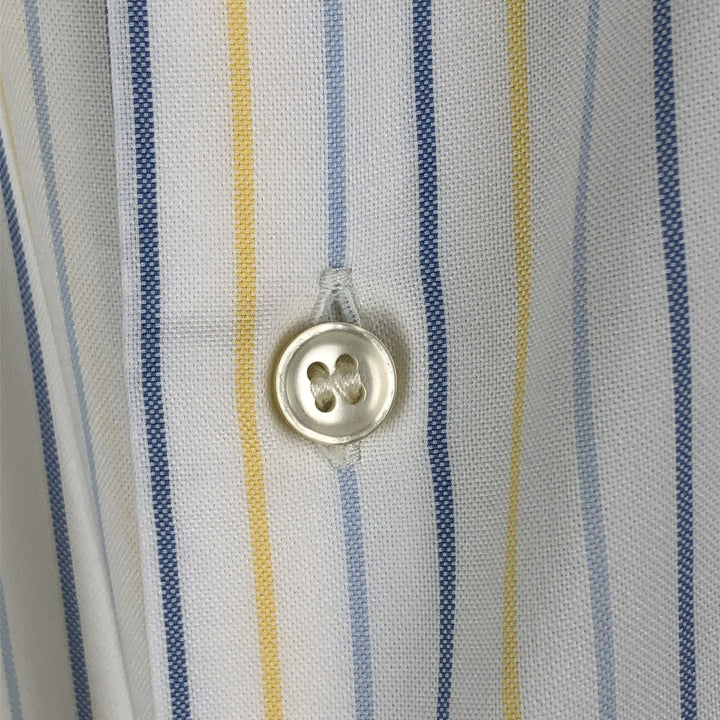 Burberry's LONDON Multi-Stripe Long Sleeve Button-Down Striped Shirt, Men's XL cotton white type Vintage Second Hand