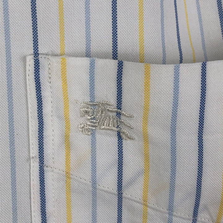 Burberry's LONDON Multi-Stripe Long Sleeve Button-Down Striped Shirt, Men's XL cotton white type Vintage Second Hand