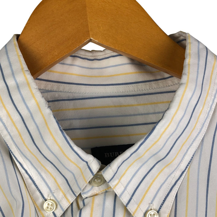 Burberry's LONDON Multi-Stripe Long Sleeve Button-Down Striped Shirt, Men's XL cotton white type Vintage Second Hand