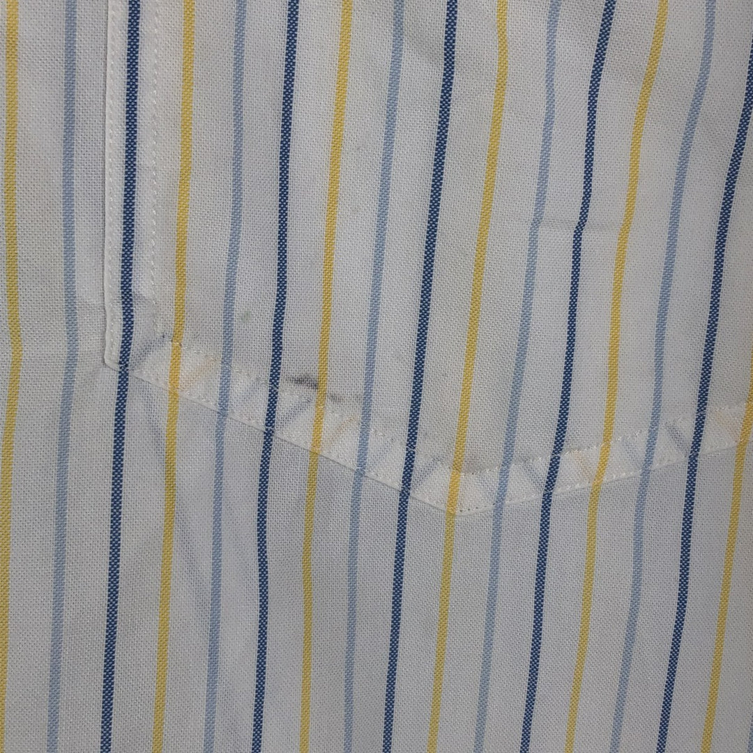 Burberry's LONDON Multi-Stripe Long Sleeve Button-Down Striped Shirt, Men's XL cotton white type Vintage Second Hand