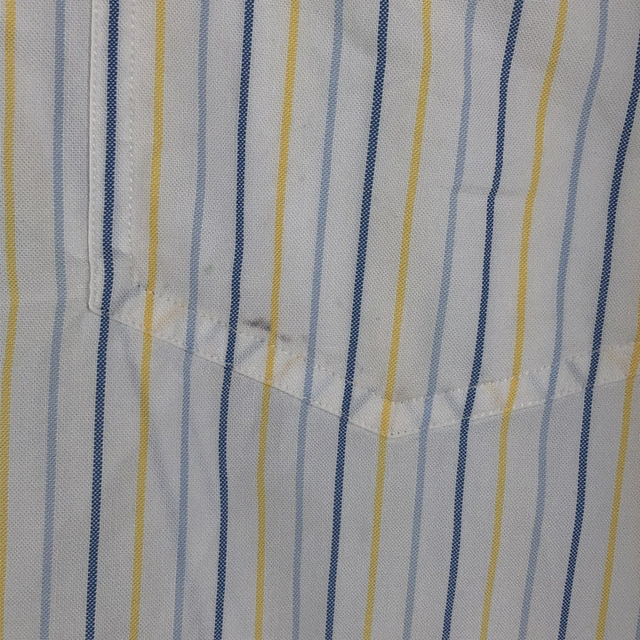 Burberry's LONDON Multi-Stripe Long Sleeve Button-Down Striped Shirt, Men's XL cotton white type Vintage Second Hand