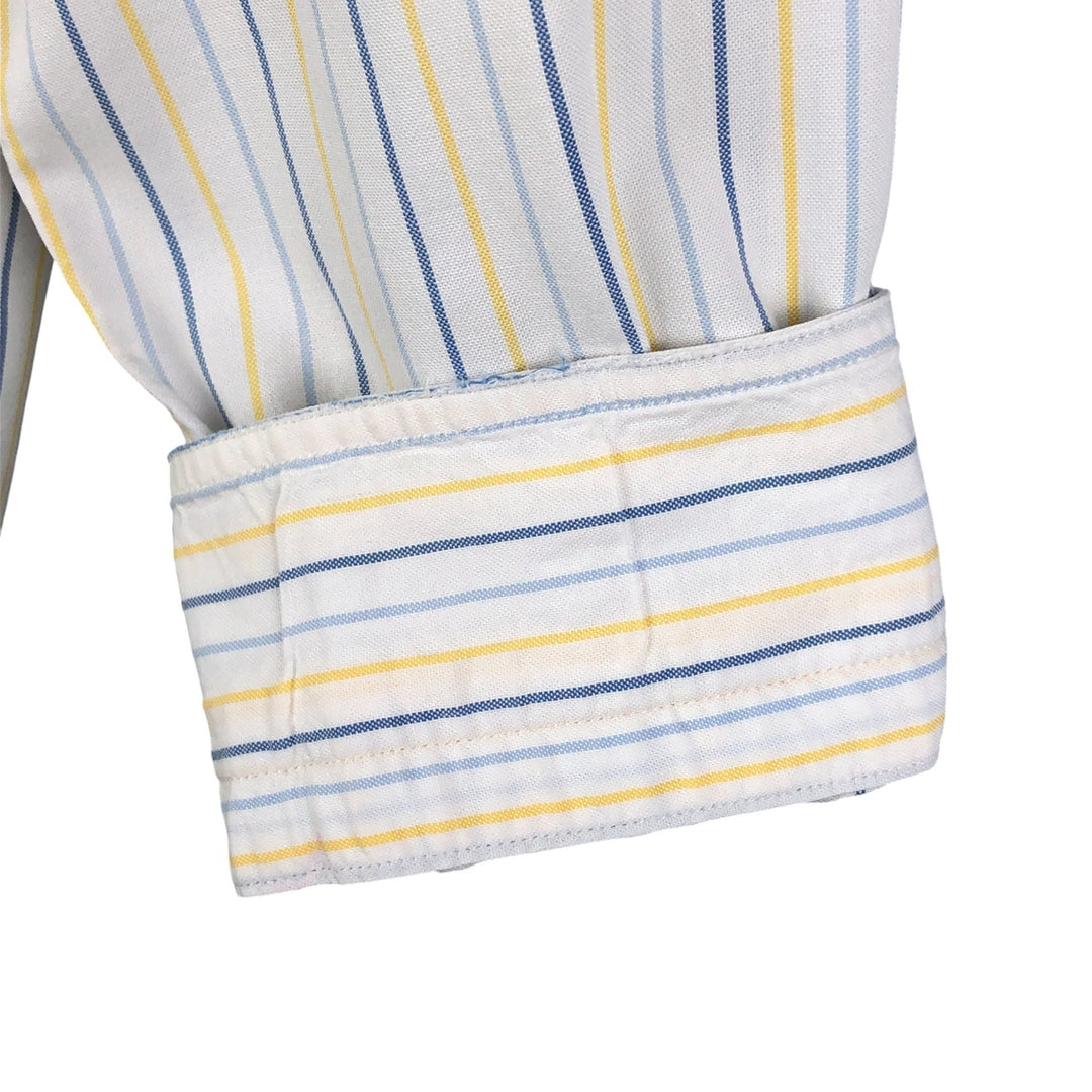 Burberry's LONDON Multi-Stripe Long Sleeve Button-Down Striped Shirt, Men's XL cotton white type Vintage Second Hand