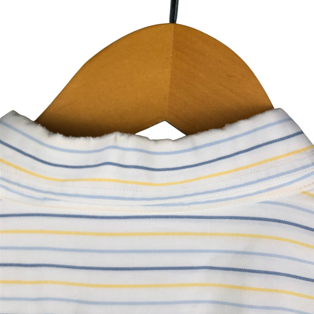 Burberry's LONDON Multi-Stripe Long Sleeve Button-Down Striped Shirt, Men's XL cotton white type Vintage Second Hand