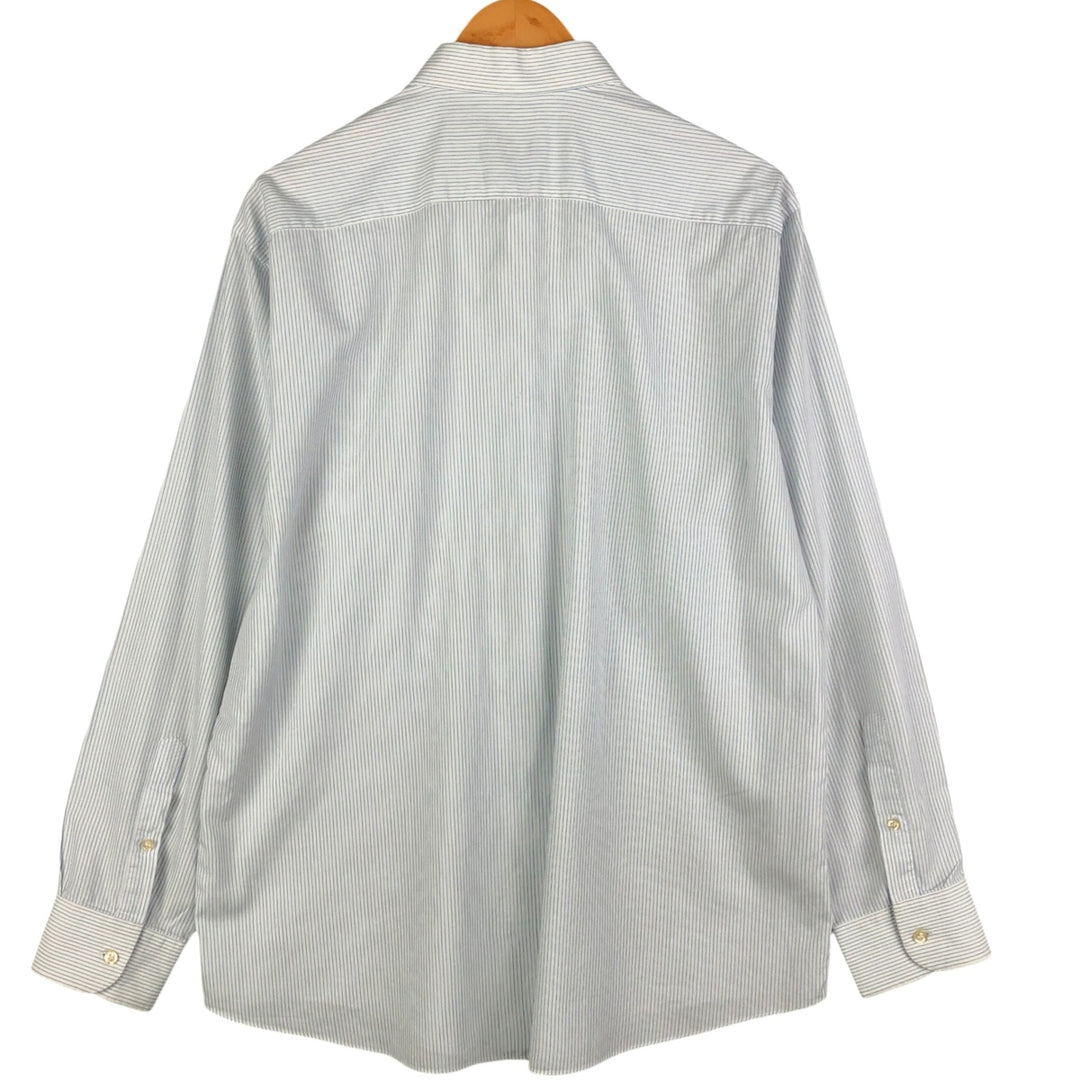 Burberry's LONDON long-sleeved cotton striped shirt, men's size L unclear white type Vintage Second Hand