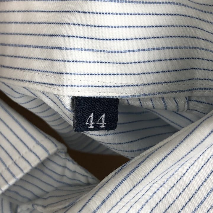 Burberry's LONDON long-sleeved cotton striped shirt, men's size L unclear white type Vintage Second Hand
