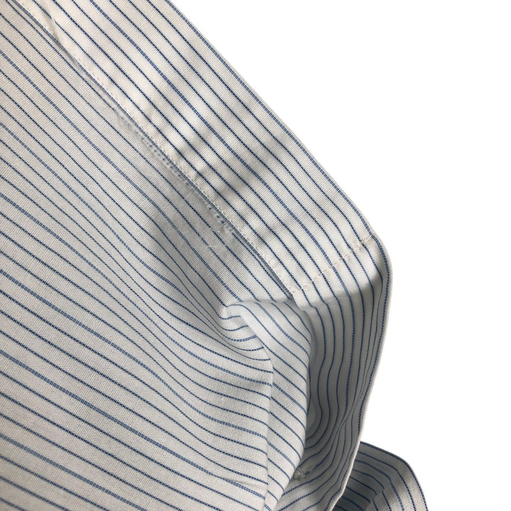 Burberry's LONDON long-sleeved cotton striped shirt, men's size L unclear white type Vintage Second Hand