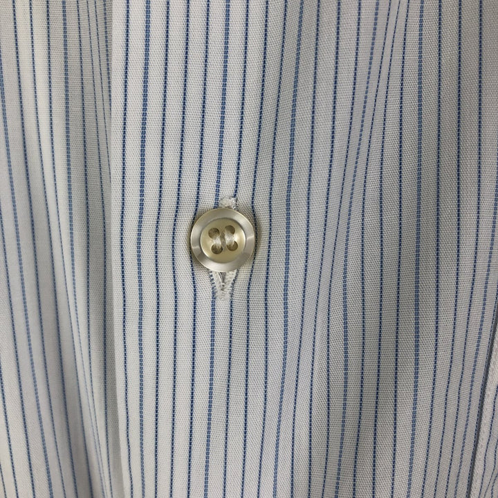 Burberry's LONDON long-sleeved cotton striped shirt, men's size L unclear white type Vintage Second Hand