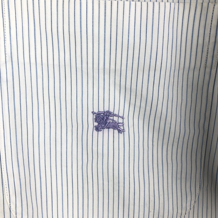 Burberry's LONDON long-sleeved cotton striped shirt, men's size L unclear white type Vintage Second Hand