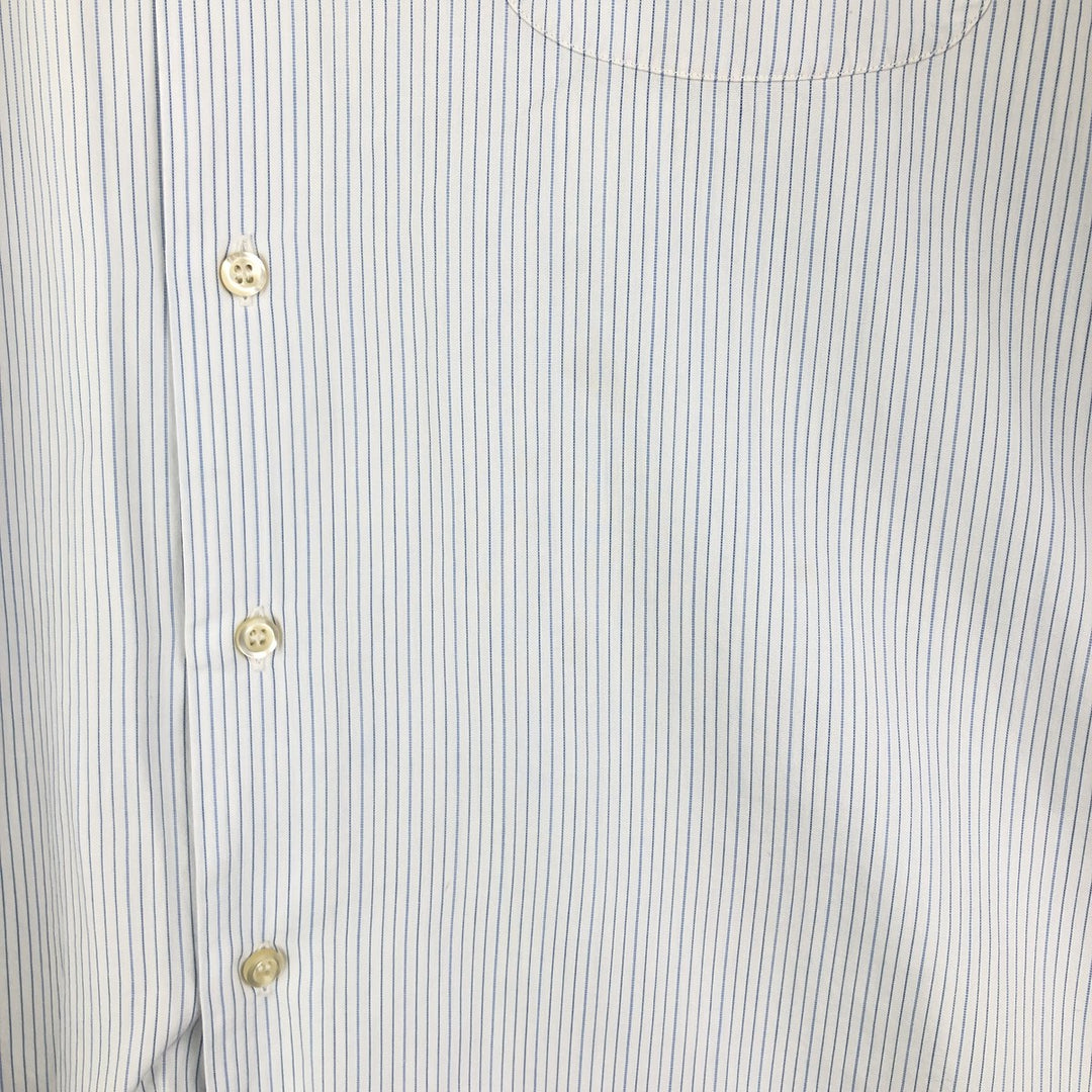 Burberry's LONDON long-sleeved cotton striped shirt, men's size L unclear white type Vintage Second Hand