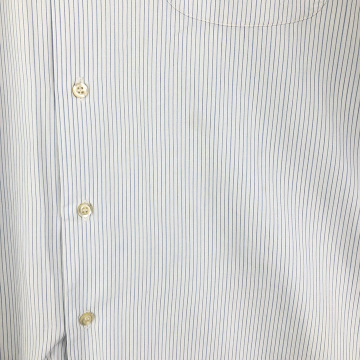 Burberry's LONDON long-sleeved cotton striped shirt, men's size L unclear white type Vintage Second Hand