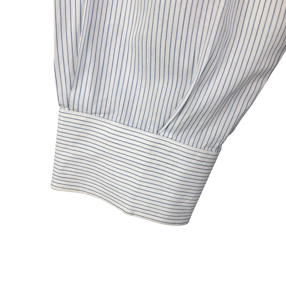 Burberry's LONDON long-sleeved cotton striped shirt, men's size L unclear white type Vintage Second Hand