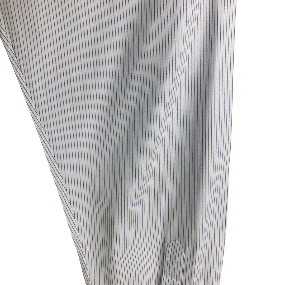 Burberry's LONDON long-sleeved cotton striped shirt, men's size L unclear white type Vintage Second Hand