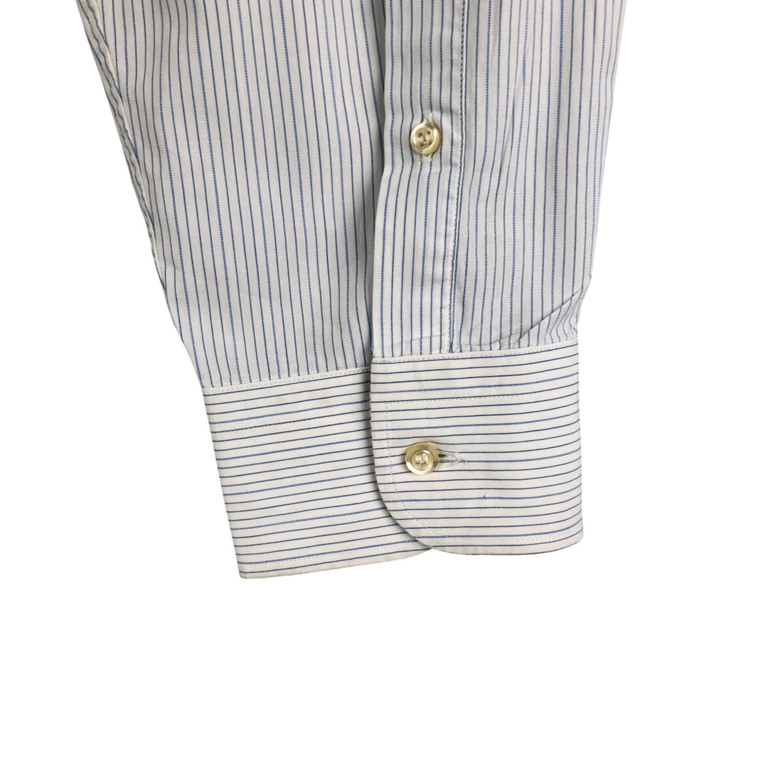Burberry's LONDON long-sleeved cotton striped shirt, men's size L unclear white type Vintage Second Hand