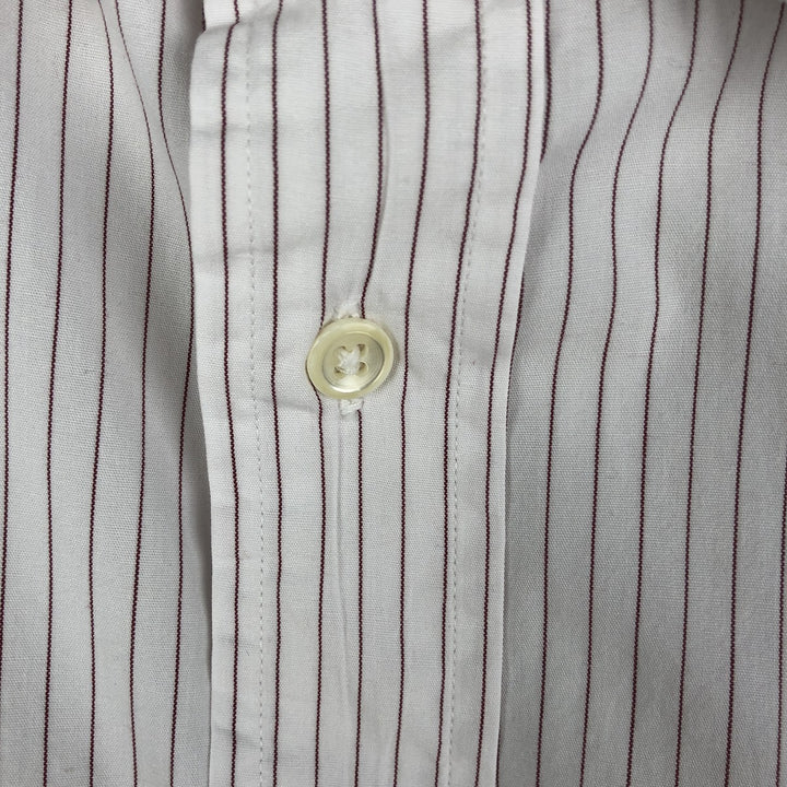 Burberry's BURBERRYS OF LONDON Wide Collar Long Sleeve Cotton Striped Shirt, Made in USA, Men's XL cotton white type Vintage Second Hand